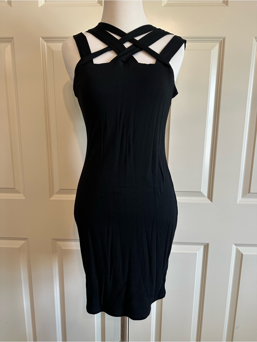 Black Strappy Bodycon Dress